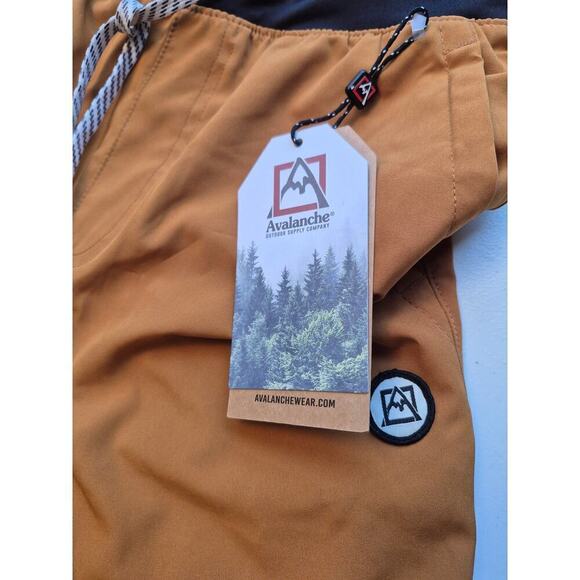 NWT Avalanche Outdoor Supply Co Polyester Drawstring Shorts Gold Sz Sm - Picture 4 of 5